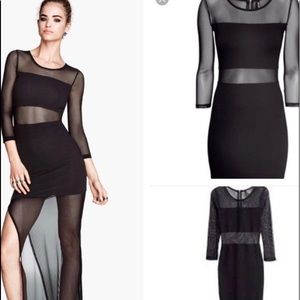 Black Mesh Maxi Dress